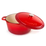 Ø28.5cm Cast Iron Round Cov Dutch Oven Red - RON - Image 5