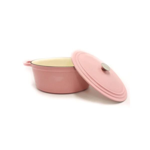 34cmx25.5cmCast Iron Oval Cov Casserole Pink - Ron