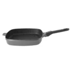 Square grill pan with detachable handle grey 28 cm
