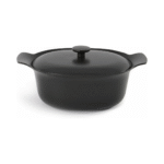 Oval covered casserole cast iron black 28 x 22 cm